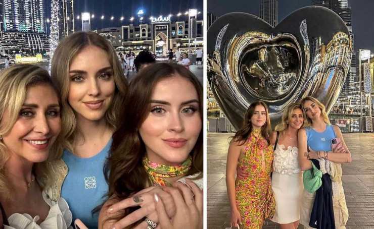 Chiara è a Dubai con la mamma e la sorella