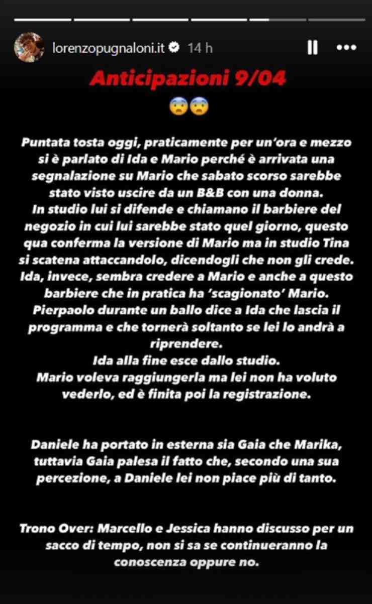 Anticipazioni Uomini e Donne, la rivelazione di Lorenzo Pugnaloni